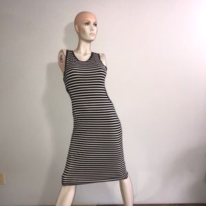 Black And White Striped Bodycon Dress